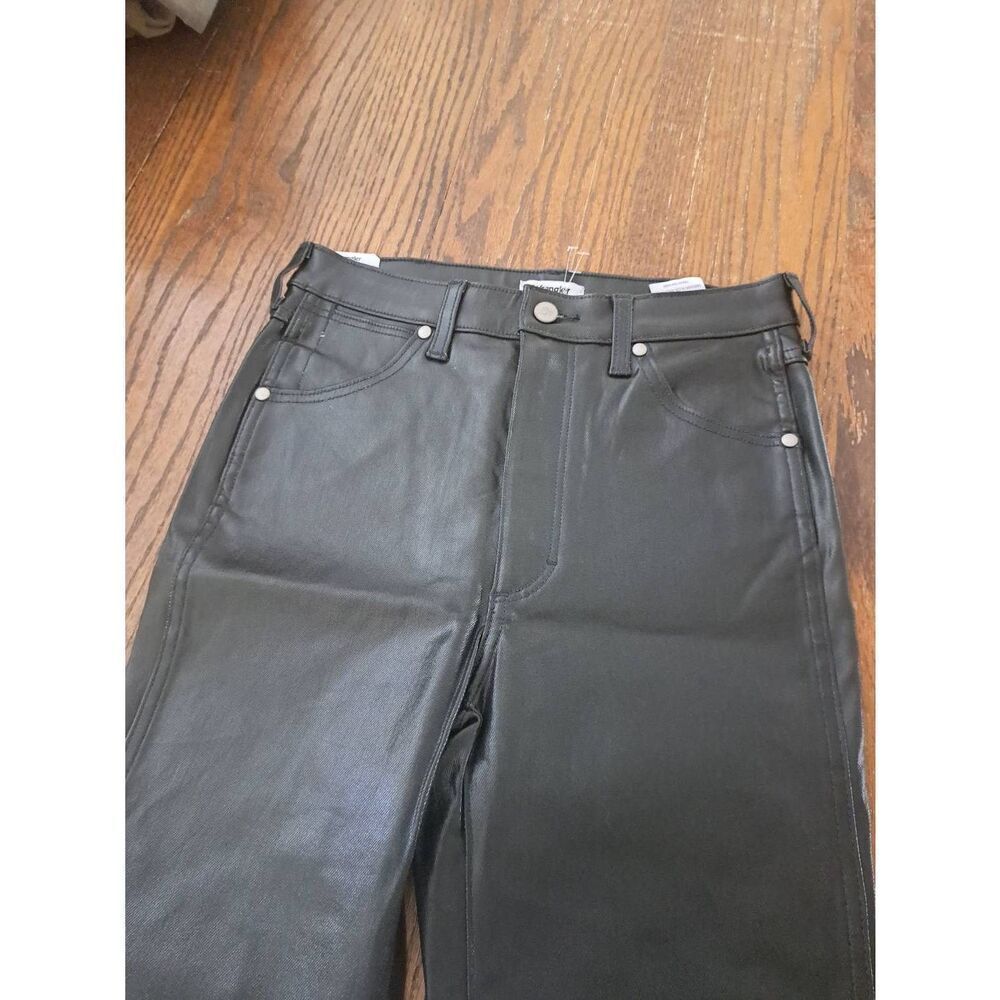 New Wrangler Walker 677 Jeans Size 27M Black Coated High Rise Slim Fit Pants - Picture 2 of 4
